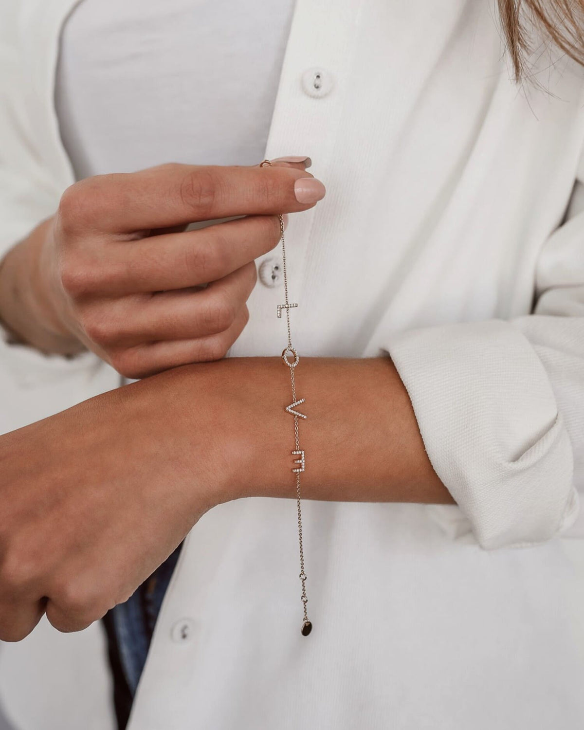 Buchstaben Armband Zirkonia