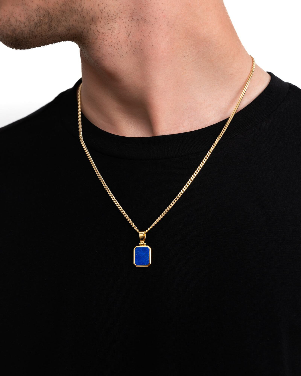 Lapis Oktagon Gravurplatte Halskette