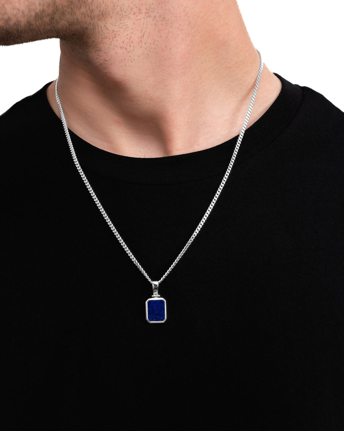 Lapis Oktagon Gravurplatte Halskette
