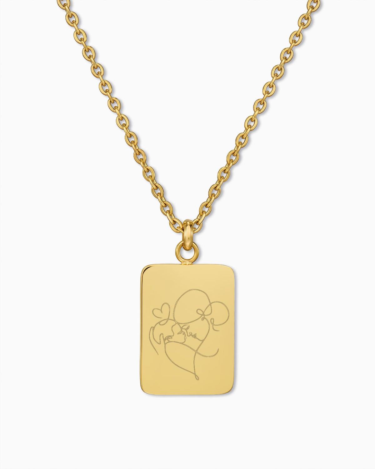 Image/Graphic Upload: Engraved Plate Necklace Pendant (Rectangular)