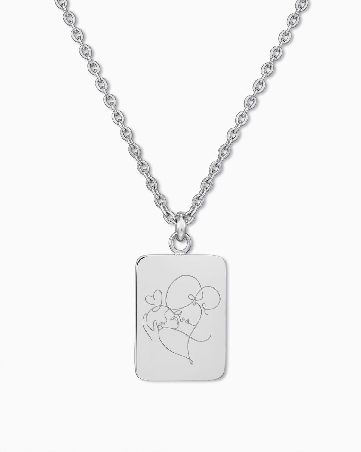 Image/Graphic Upload: Engraved Plate Necklace Pendant (Rectangular)