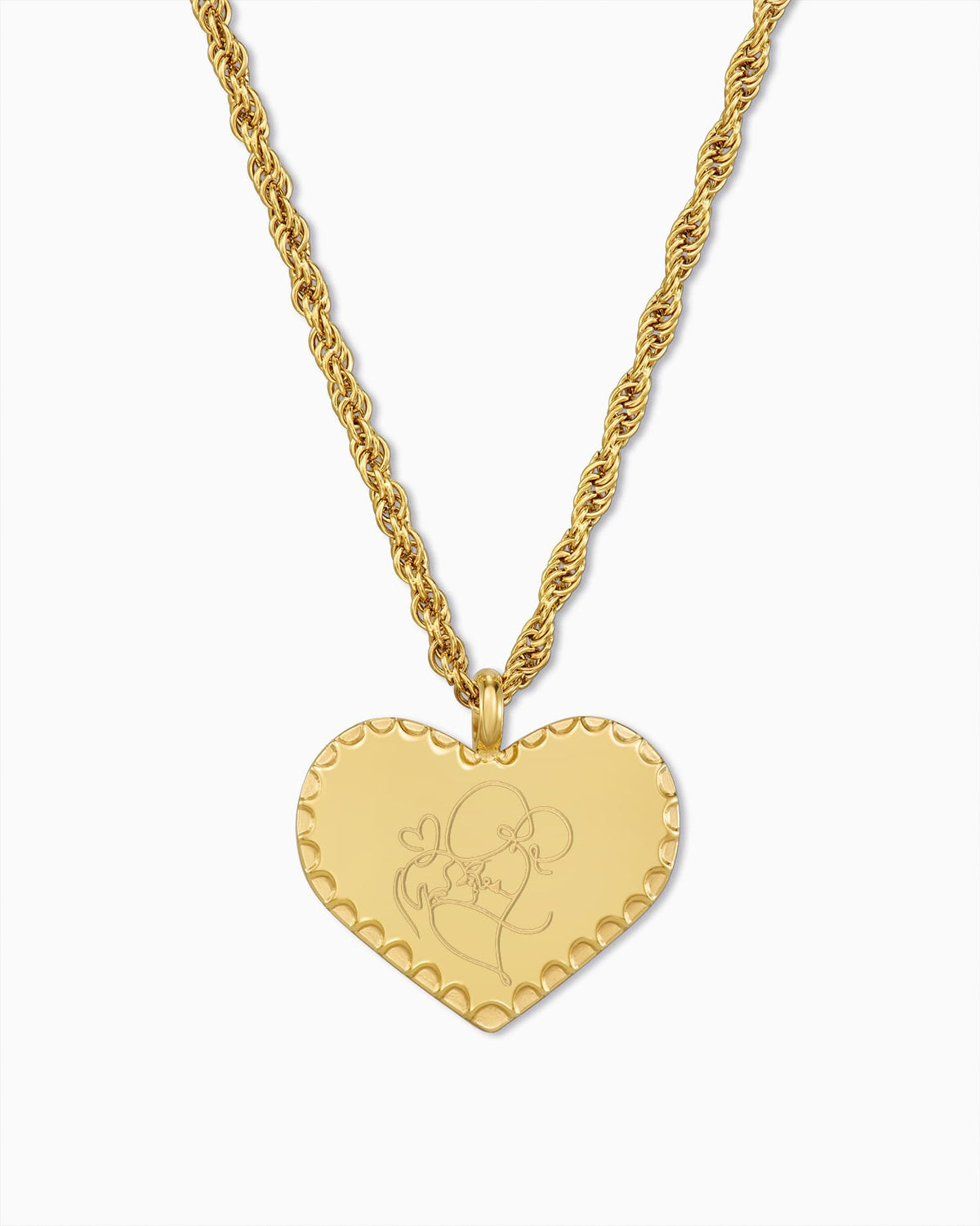 Image/Graphic Upload Heart Necklace Engraving Plate Pendant Wreath