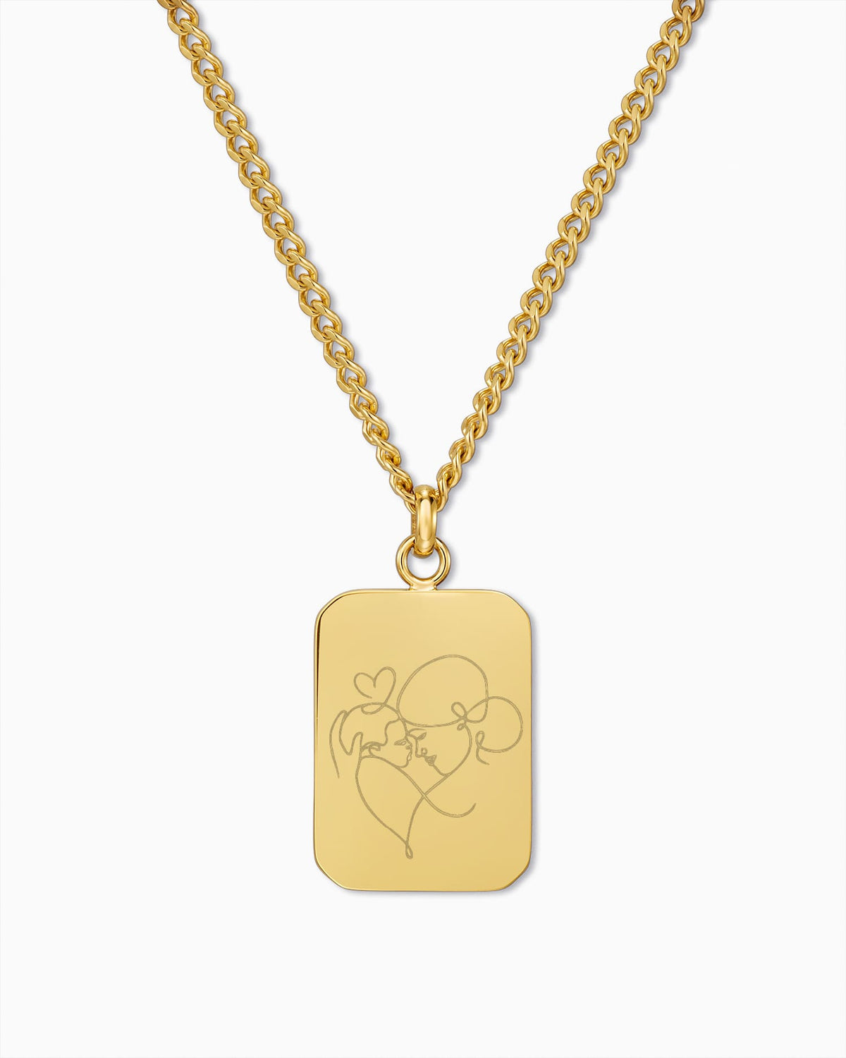 Image/Graphic Upload: Engraved Plate Necklace Pendant (Rectangular)