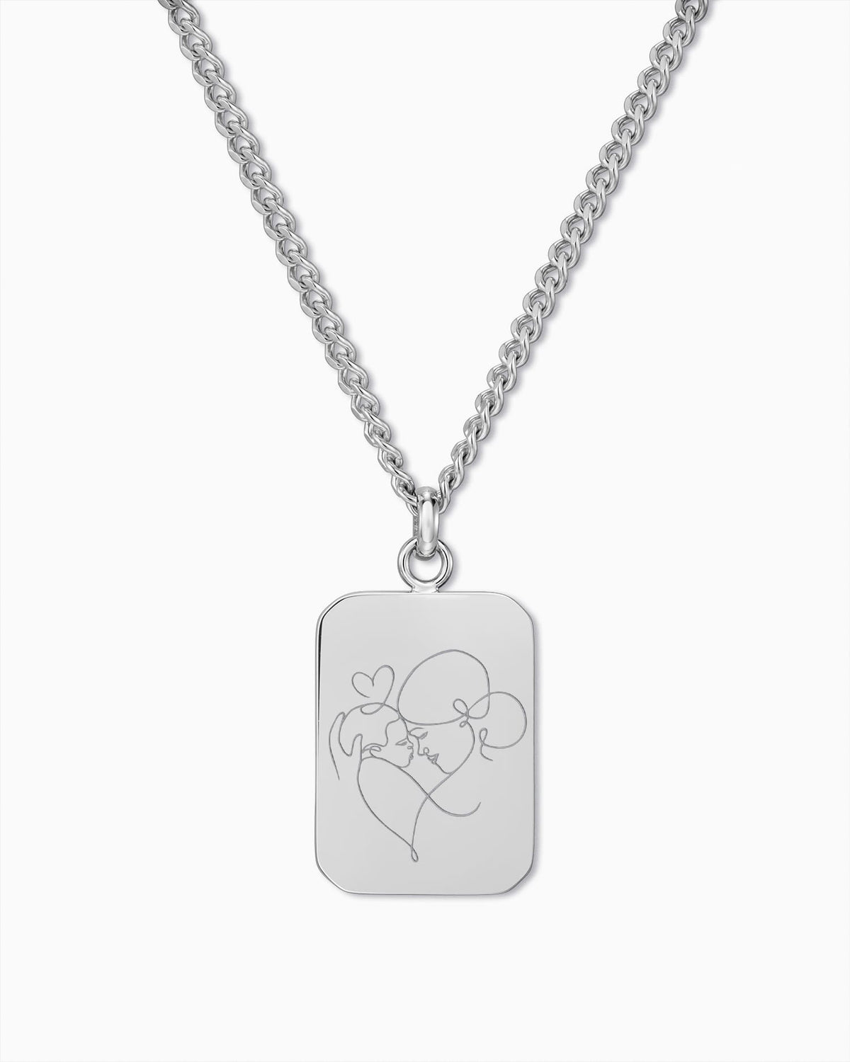 Image/Graphic Upload: Engraved Plate Necklace Pendant (Rectangular)