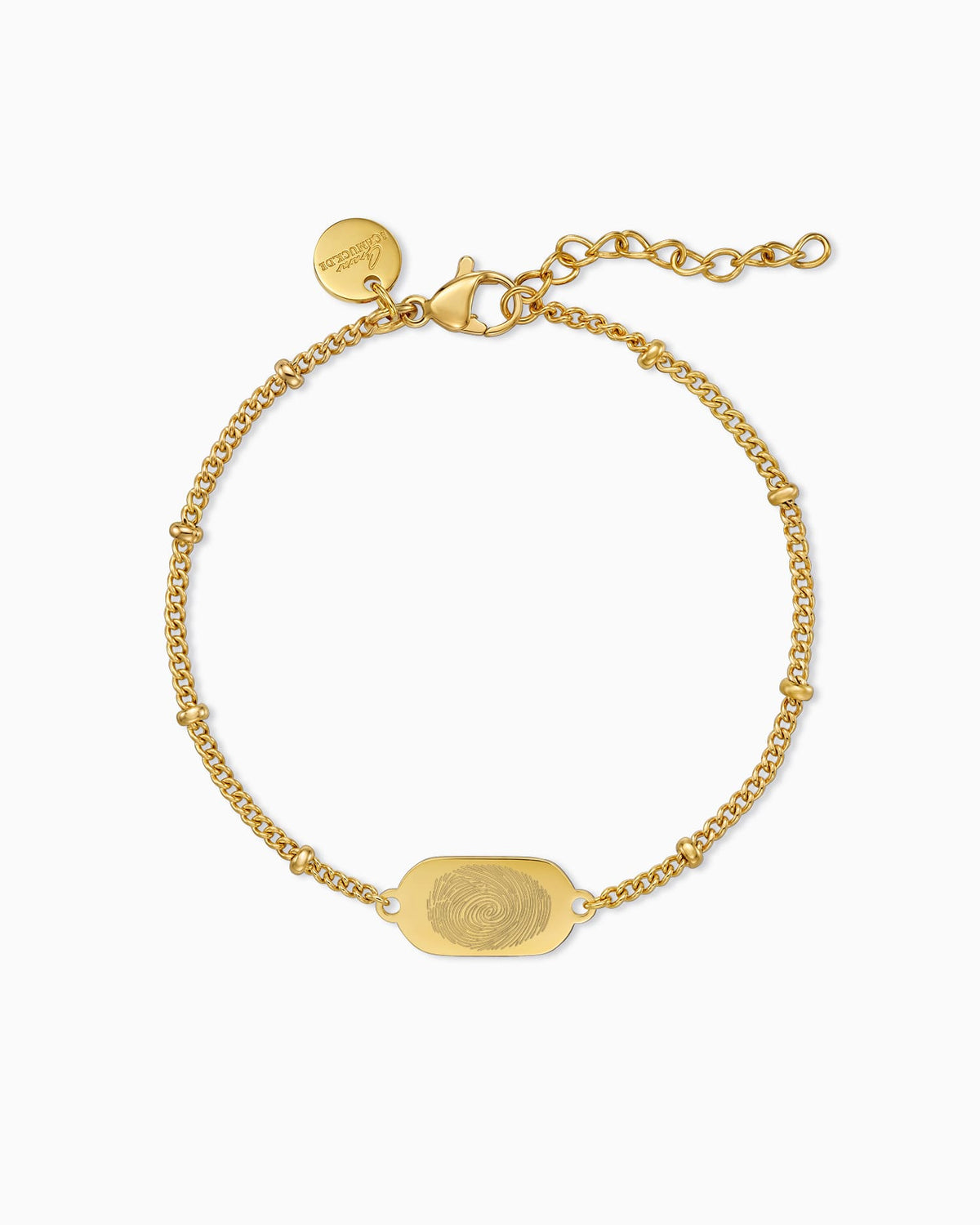 Vingerafdruk graveerarmband graveerplaat ovaal