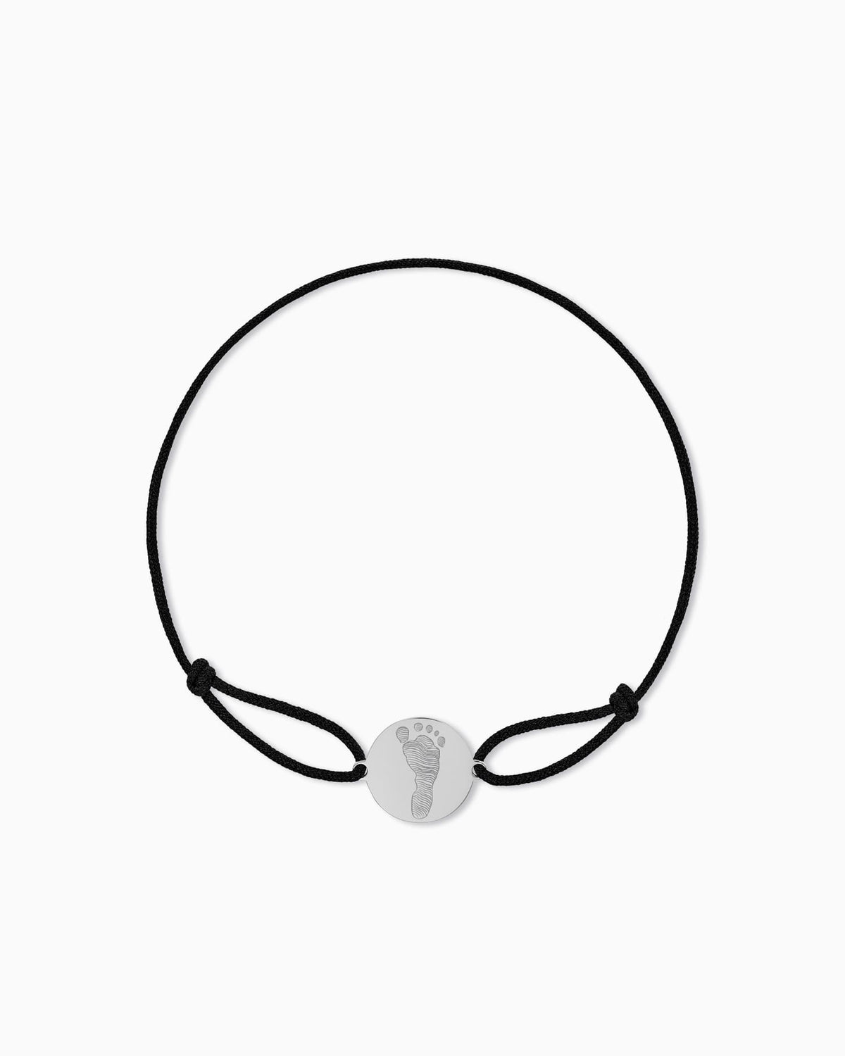 Fußabdruck Gravurarmband Gravurplatte Stoffarmband Rund