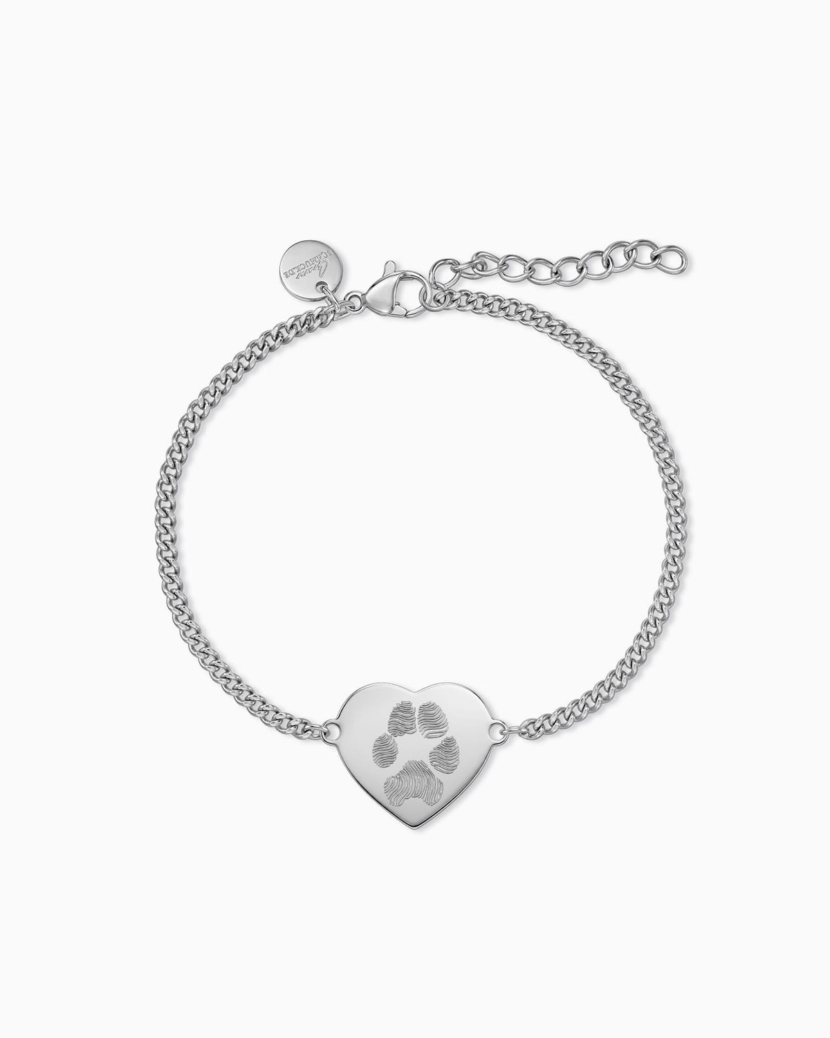Paw print engraving bracelet engraving plate heart