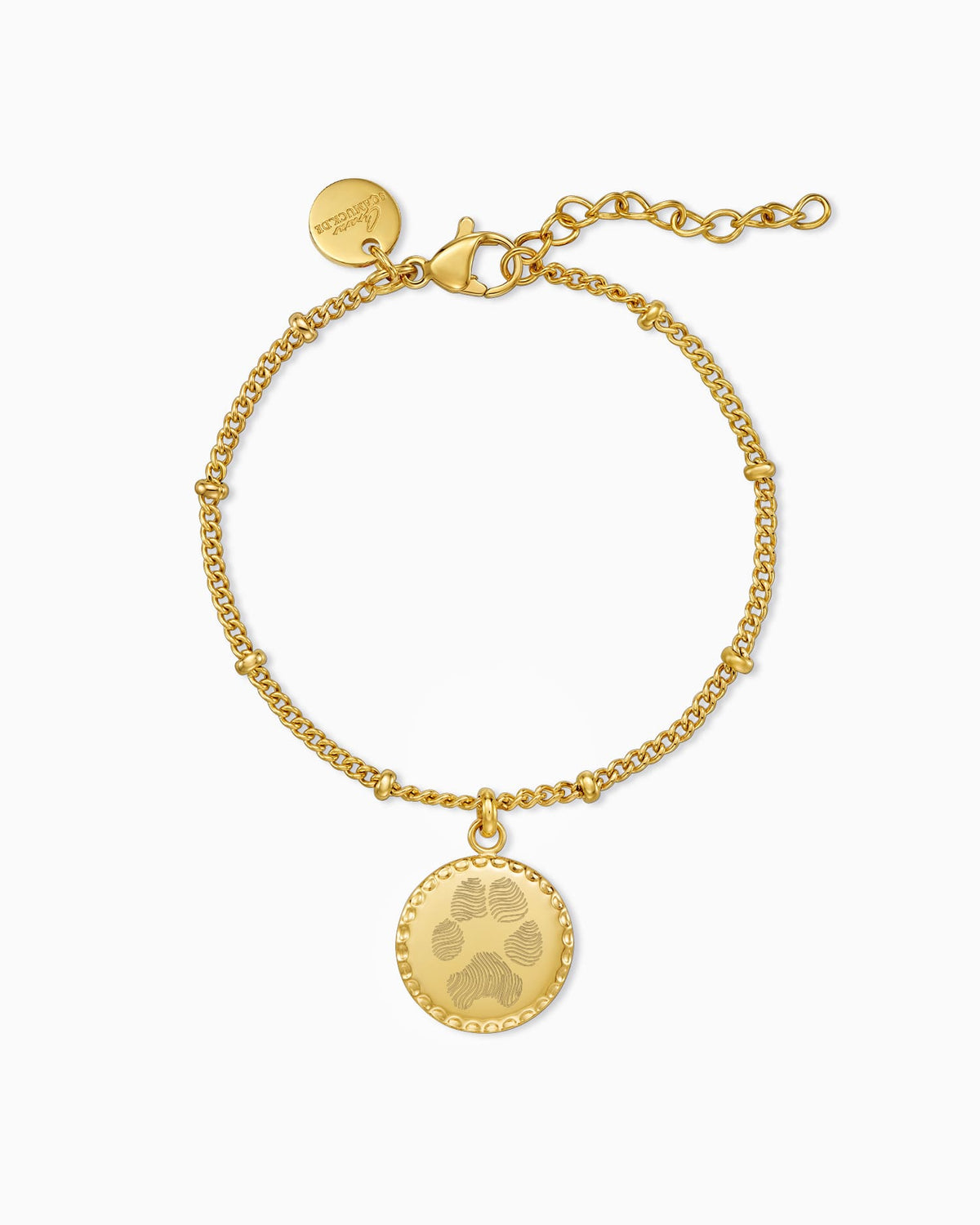 Paw print engraving bracelet engraving plate round