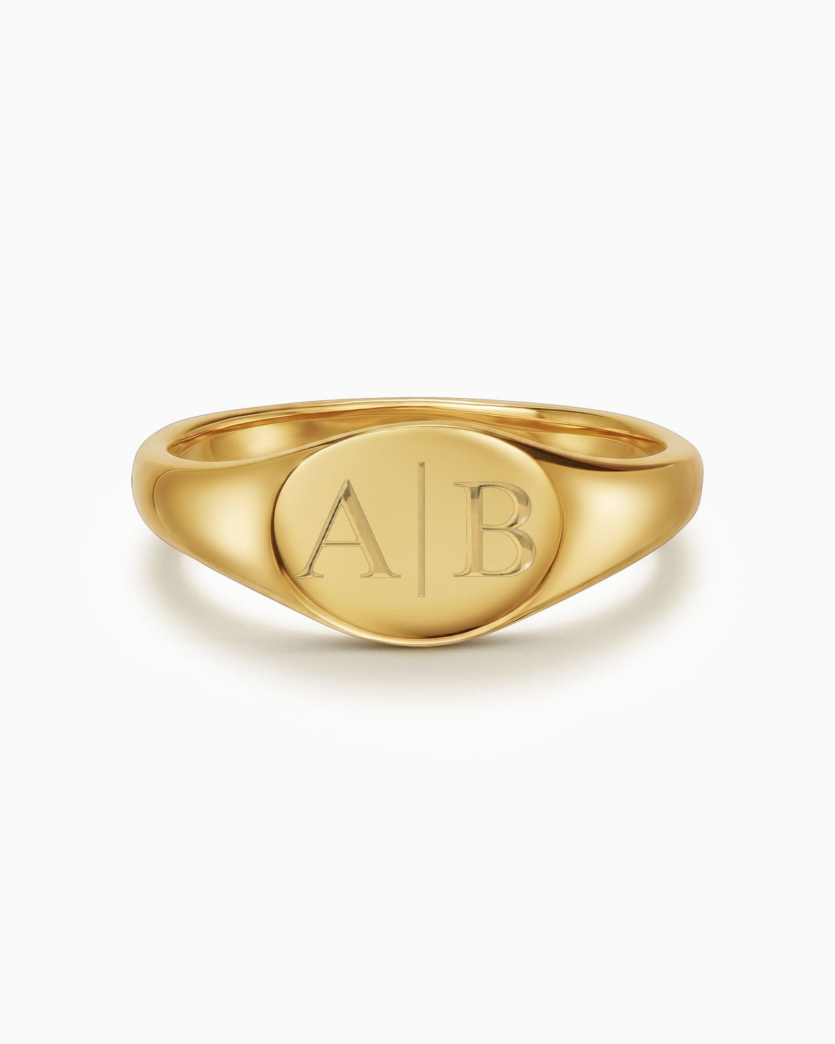 Initialen Gravurring Damen Goldring