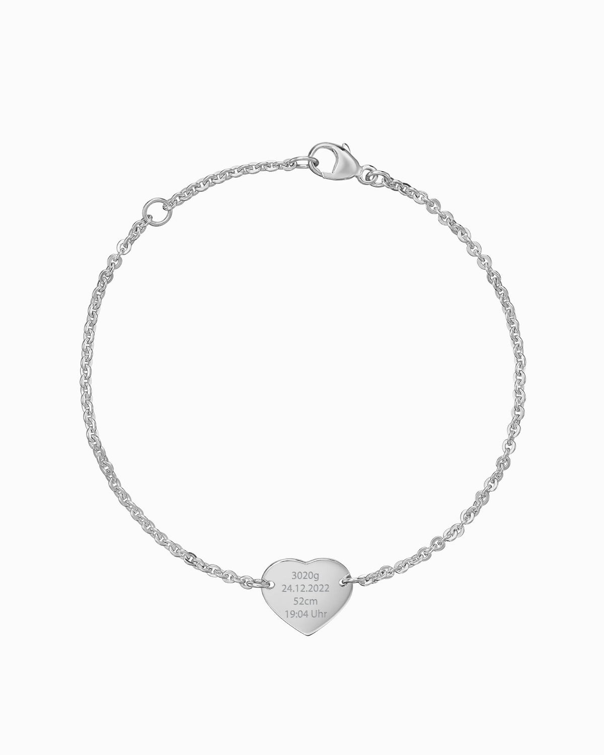 Geboortedatum graveren armband graveerplaatje hartje