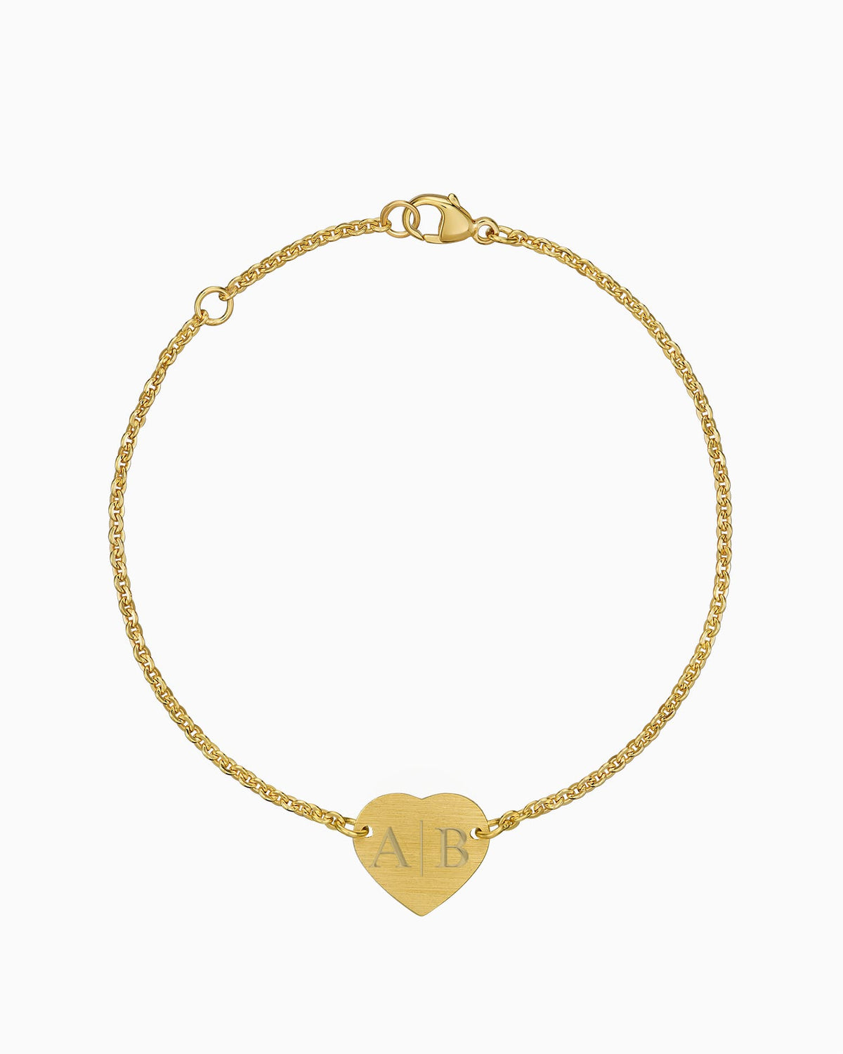 Initialen Gravurarmband Gravurplatte Herz