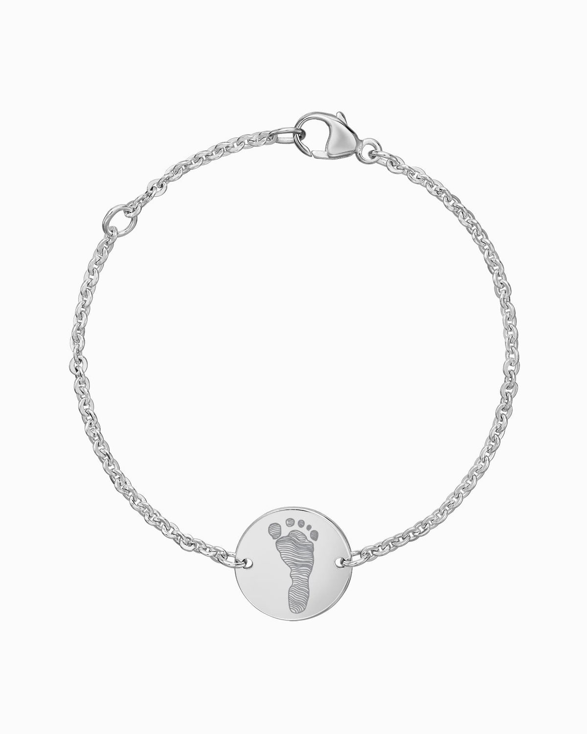 Fußabdruck Gravurarmband Gravurplatte Rund
