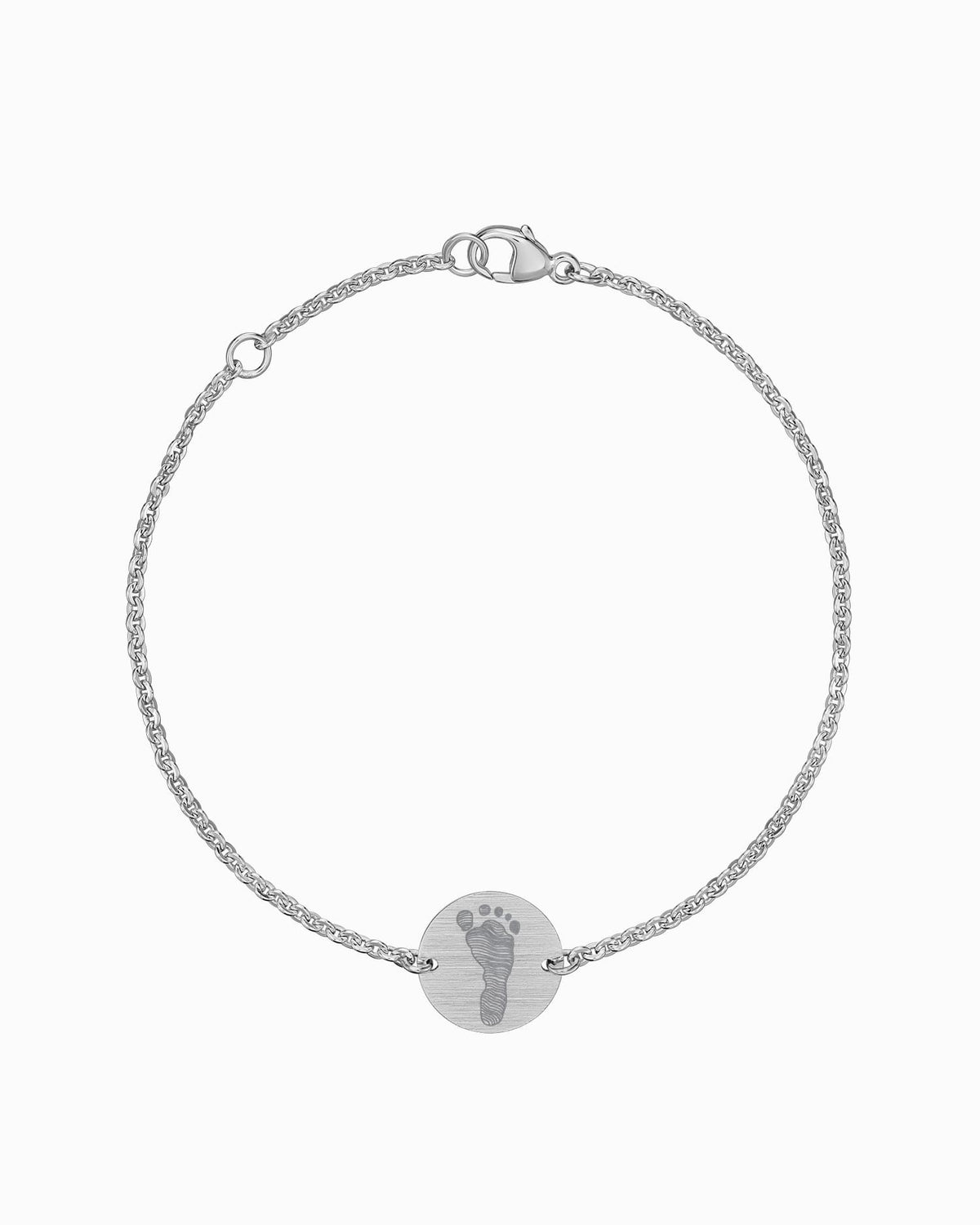 Fußabdruck Gravurarmband Gravurplatte Rund