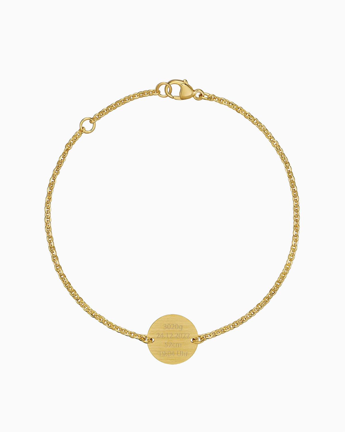 Geburtsdaten Gravurarmband Gravurplatte Rund
