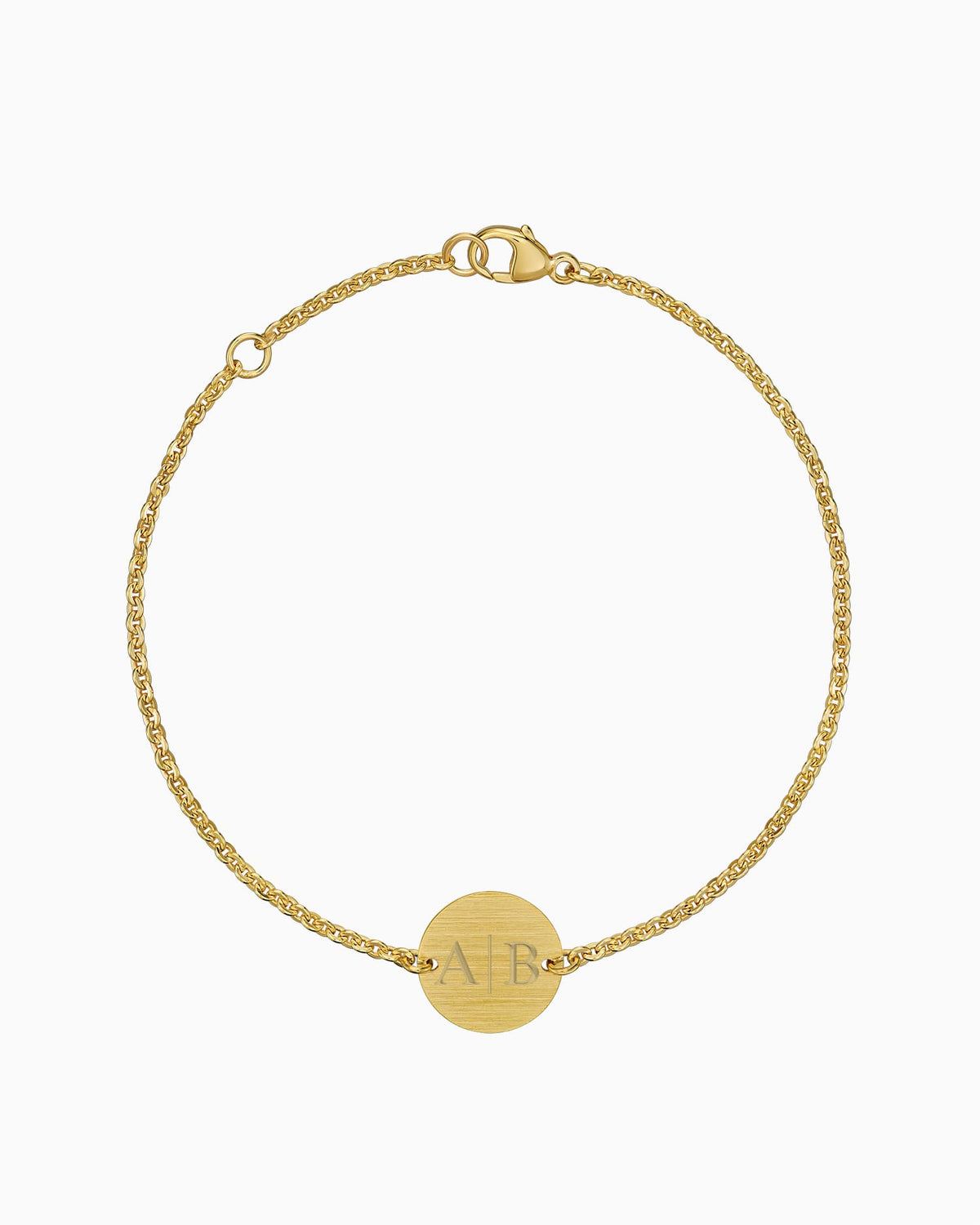 Initialen Gravurarmband Gravurplatte Rund