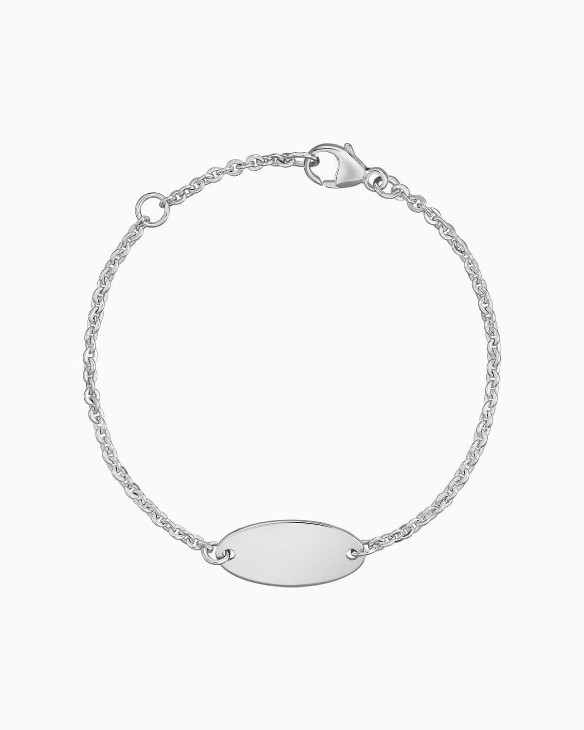 Gravurarmband Gravurplatte Oval Zirkonia