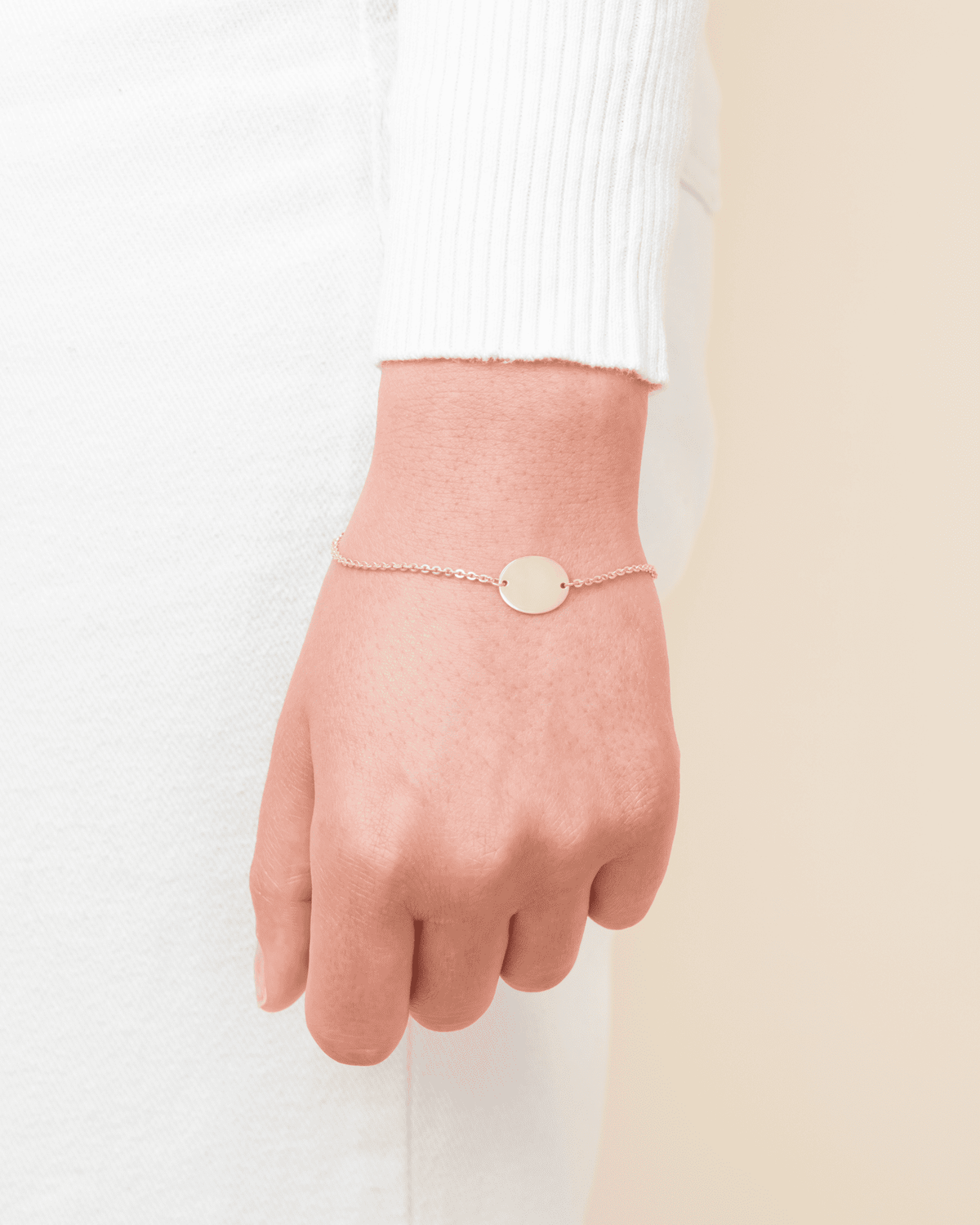 Initialen Gravurarmband Gravurplatte Oval