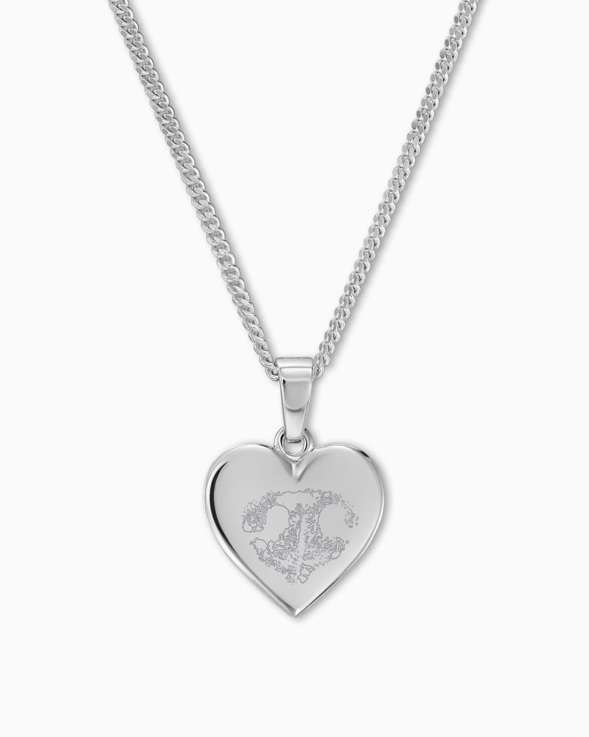 Nose print heart necklace engraving plate pendant 12mm