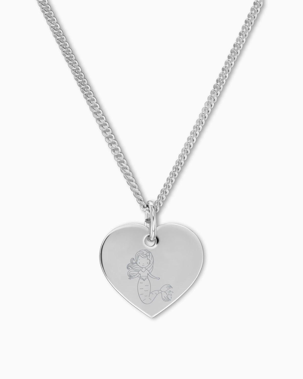 Child symbols heart necklace engraving plate pendant 13mm