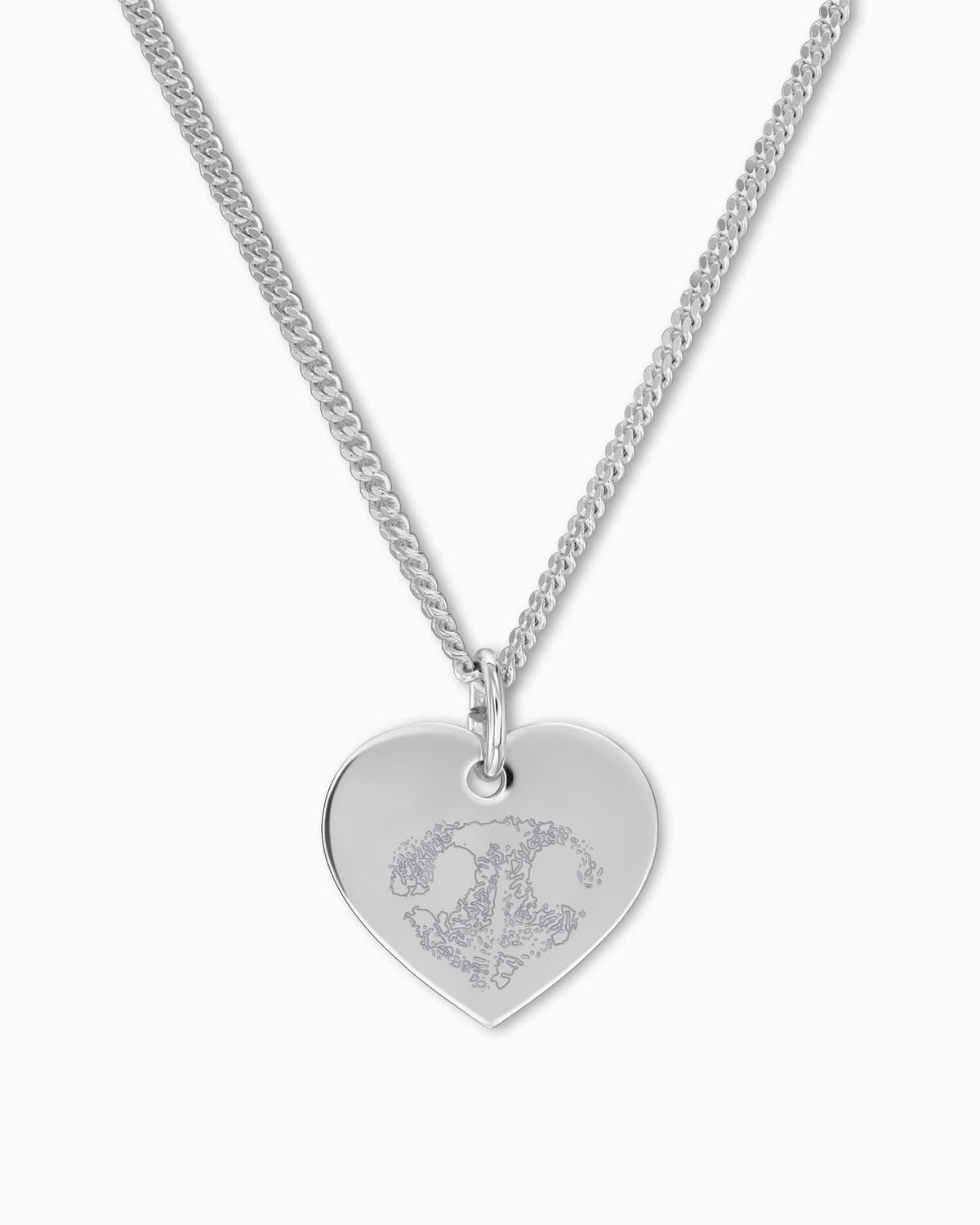 Nose print heart necklace engraving plate pendant 13mm