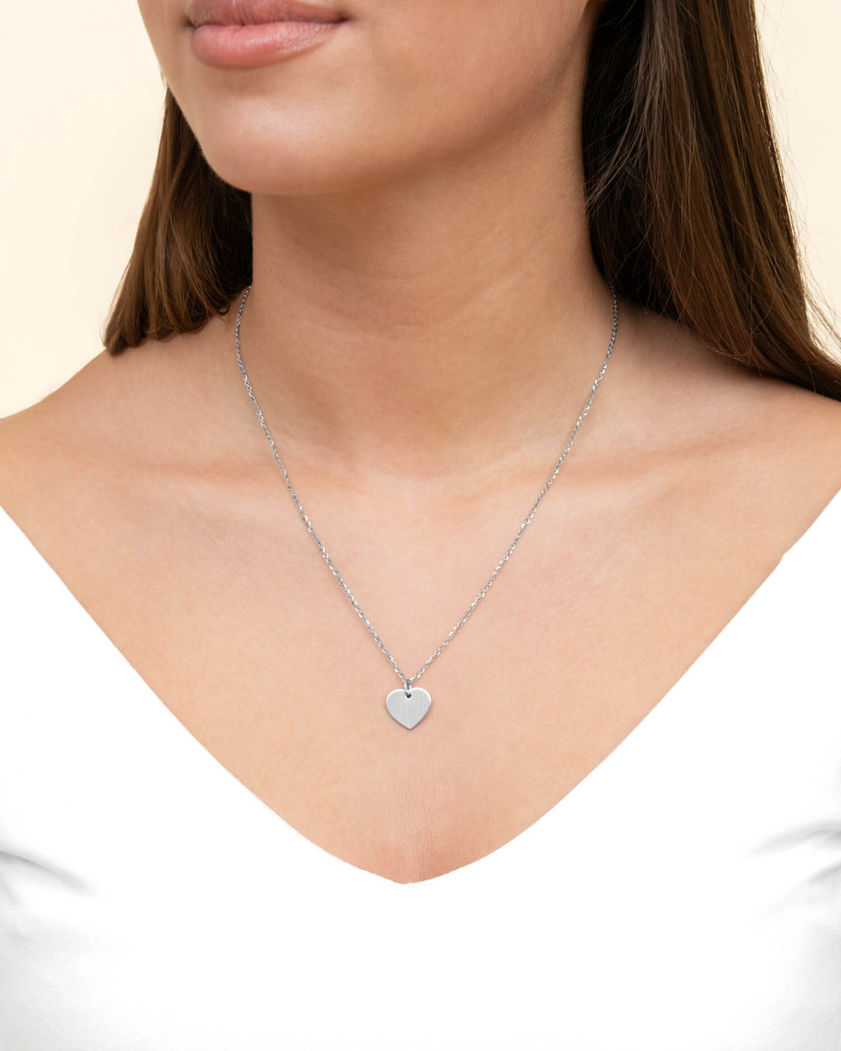 Fußabdruck Herz Halskette Gravurplatte Anhänger 13mm
