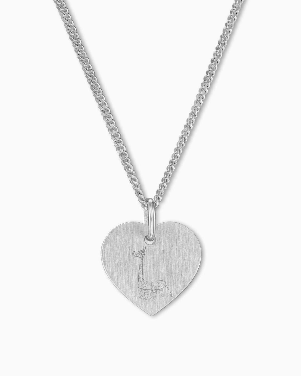 Eigen tekening hart halsketting graveerplaatje hanger 13mm