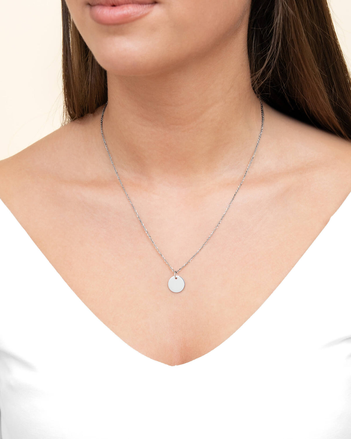 Gravurplatten Halskette Anhänger Rund 12mm