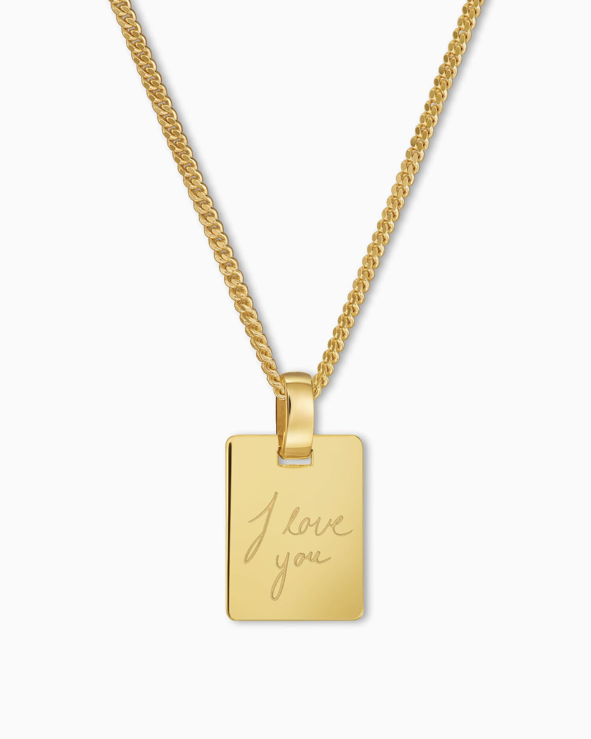 Handschrift Uploud Gravurplatten Halskette Anhänger Eckig