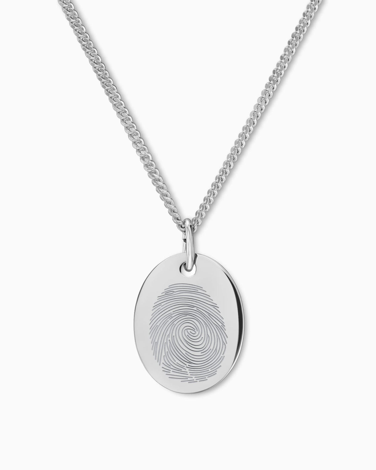 Fingerabdruck Gravurplatten Halskette Anhänger Oval