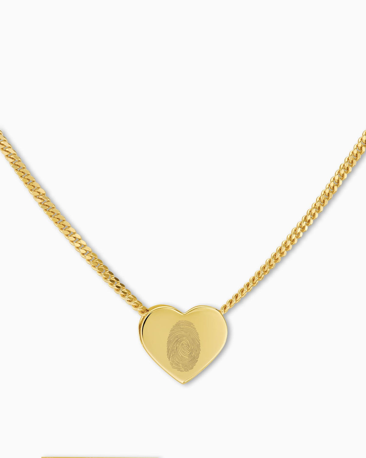 Vingerafdruk hart ketting graveren plaat hanger