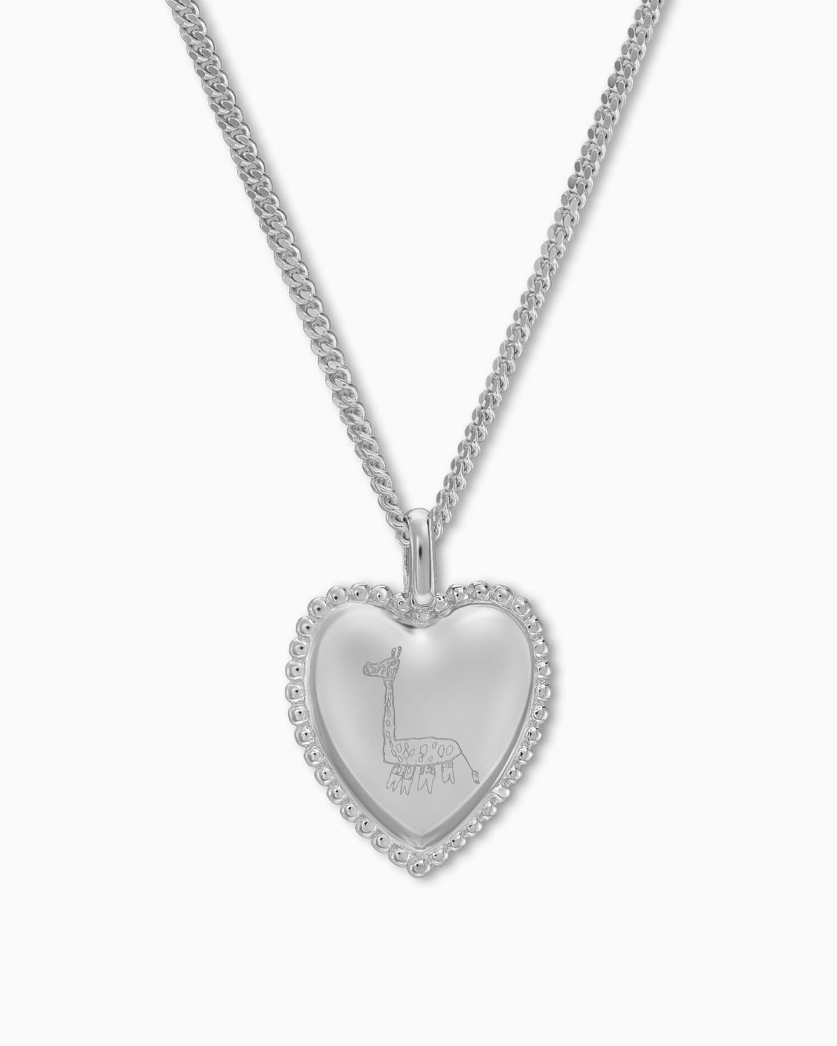 Eigen tekening hart ketting graveren plaat hanger