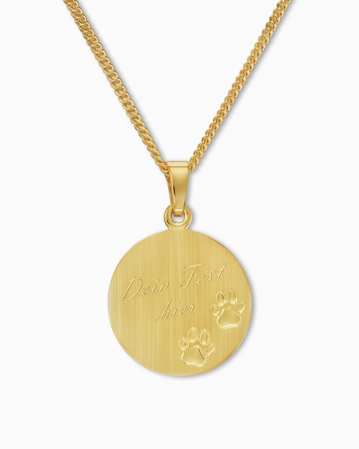 Gravurplatten Halskette Anhänger Pfotenabdruck 16mm