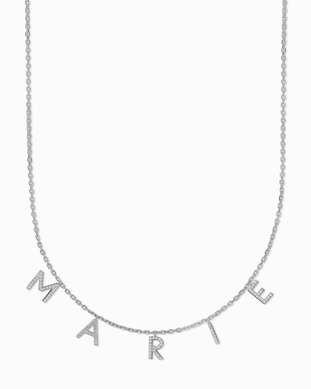 Namenskette / Buchstaben Halskette Zirkonia
