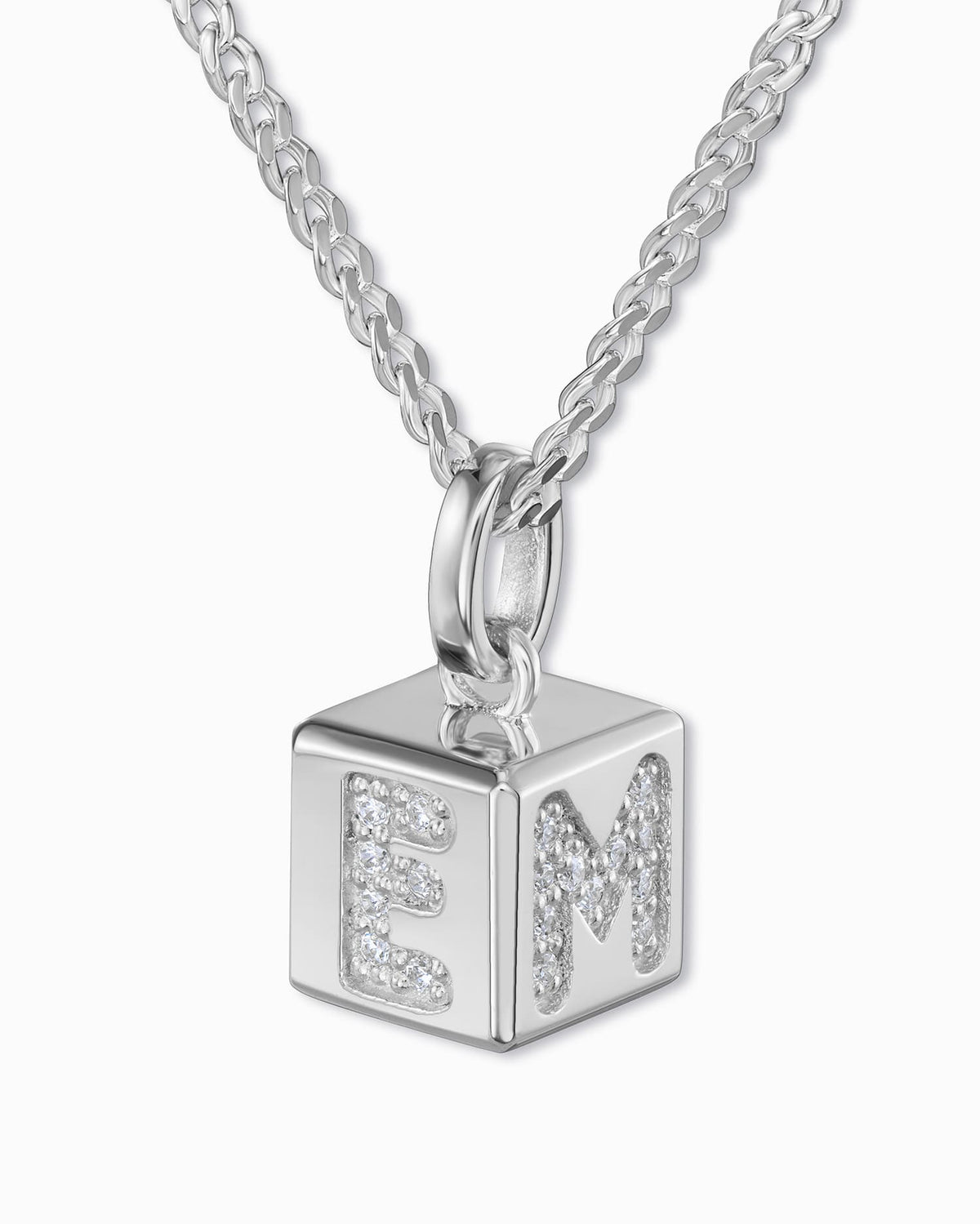 Würfel Buchstaben Halskette Zirkonia
