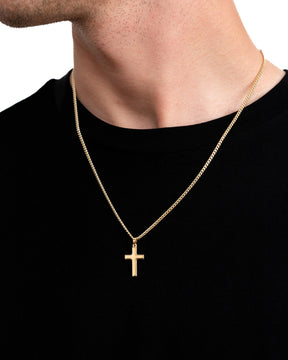 Kruis ketting graveerplaat hanger gepolijst
