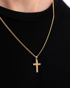 Kruis ketting graveerplaat hanger gepolijst
