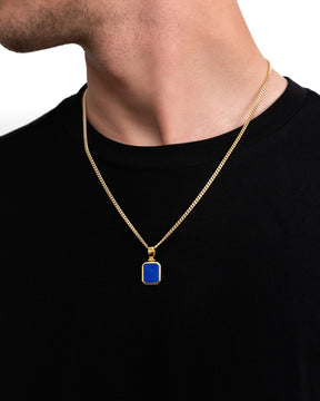Lapis Oktagon Gravurplatte Halskette