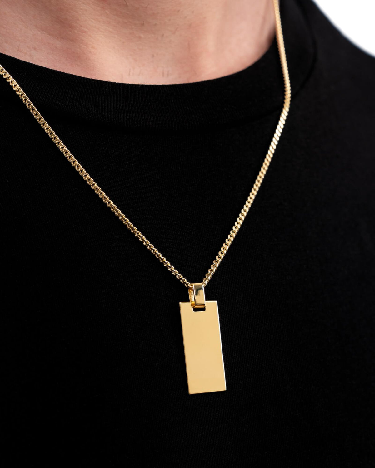 Engraving plates necklace pendant rectangle