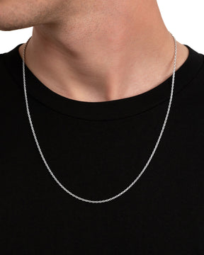 Kordelkette 925 Silber Rhodiniert 2,00mm