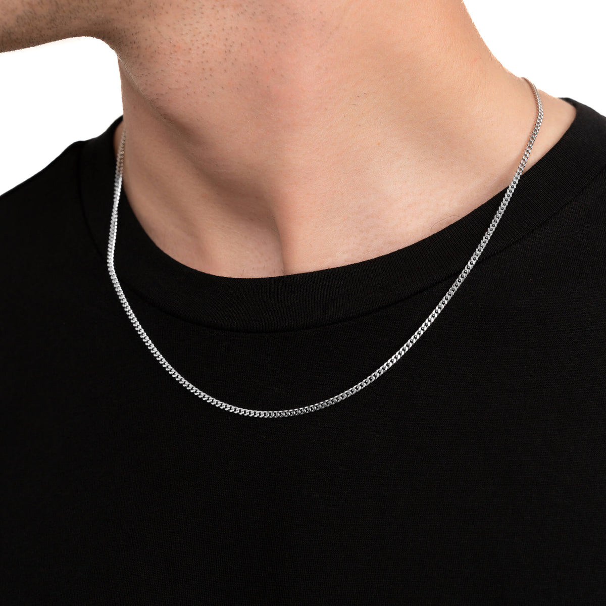 Curb chain 925 silver rhodium-plated 2.40mm