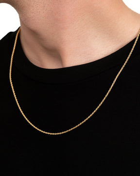 Kordelkette 925 Silber 18 Karat Vergoldet 2,00mm