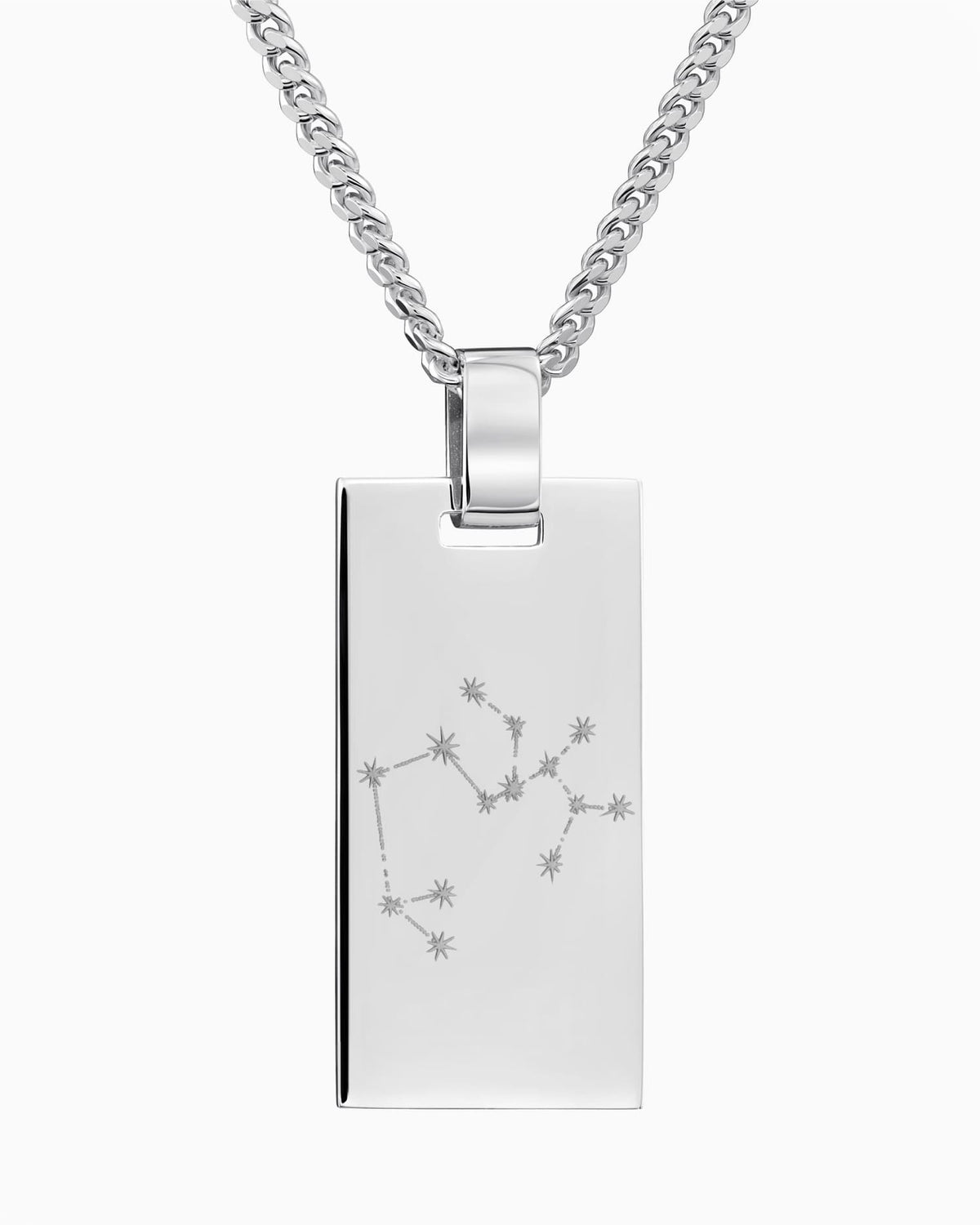 Zodiac sign engraving plates necklace pendant rectangle