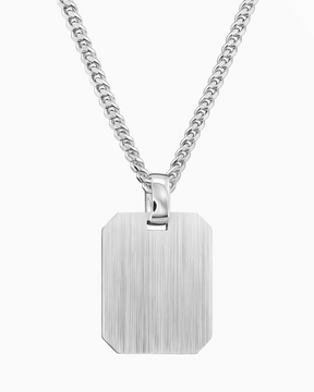 Engraving plates necklace pendant octagon
