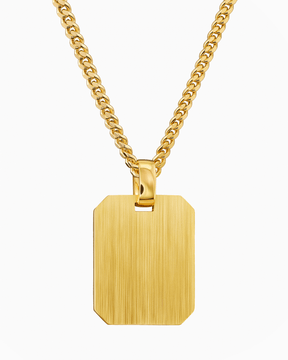 Engraving plates necklace pendant octagon