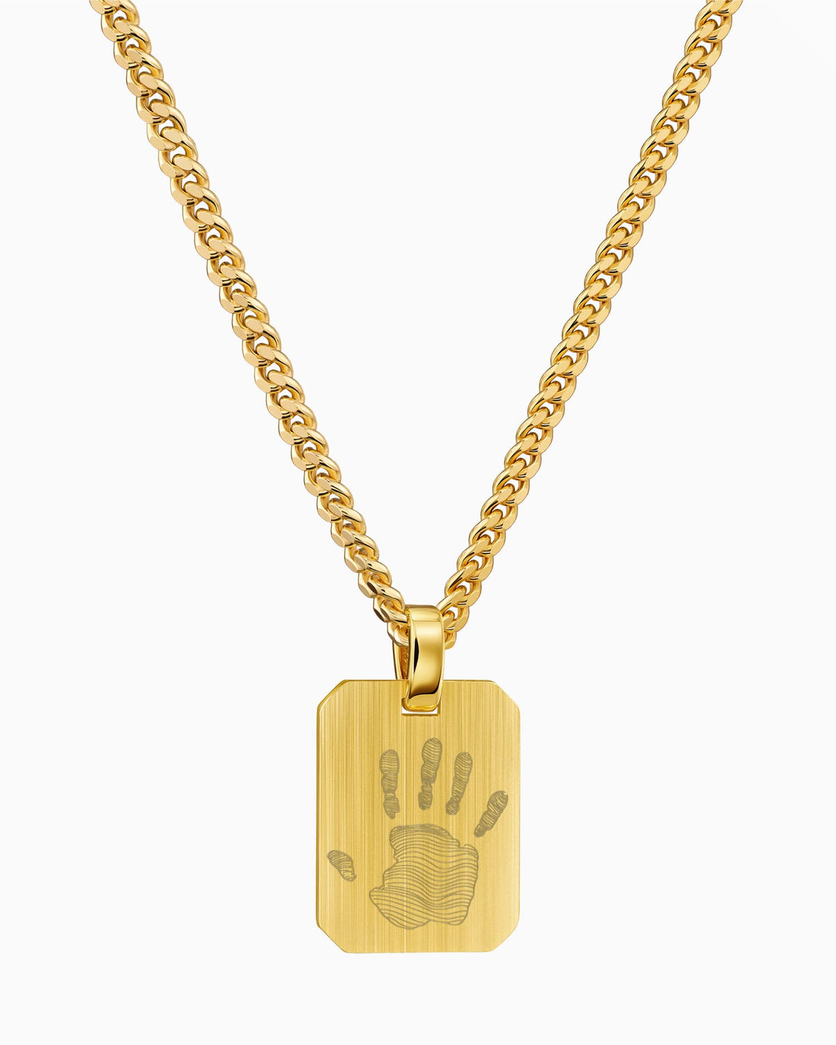Handabdruck Gravurplatten Halskette Anhänger Oktagon