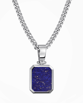 Lapis Oktagon Gravurplatte Halskette