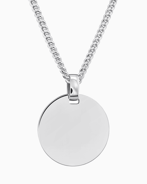 Engraving plates necklace pendant round polished