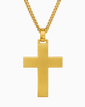 Kruis ketting graveerplaatje hanger mat