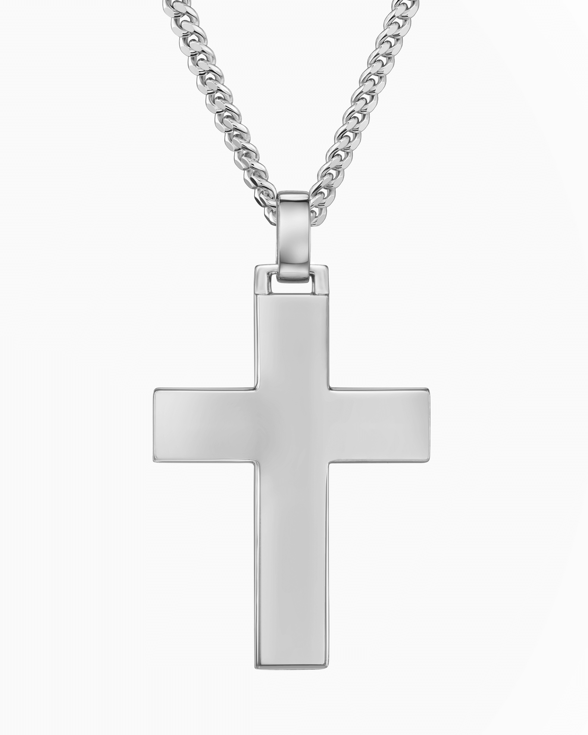 Kruis ketting graveerplaat hanger gepolijst