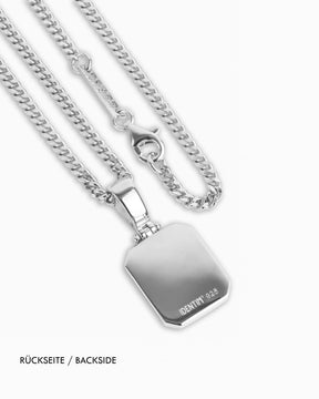 Onyx Oktagon Gravurplatte Halskette